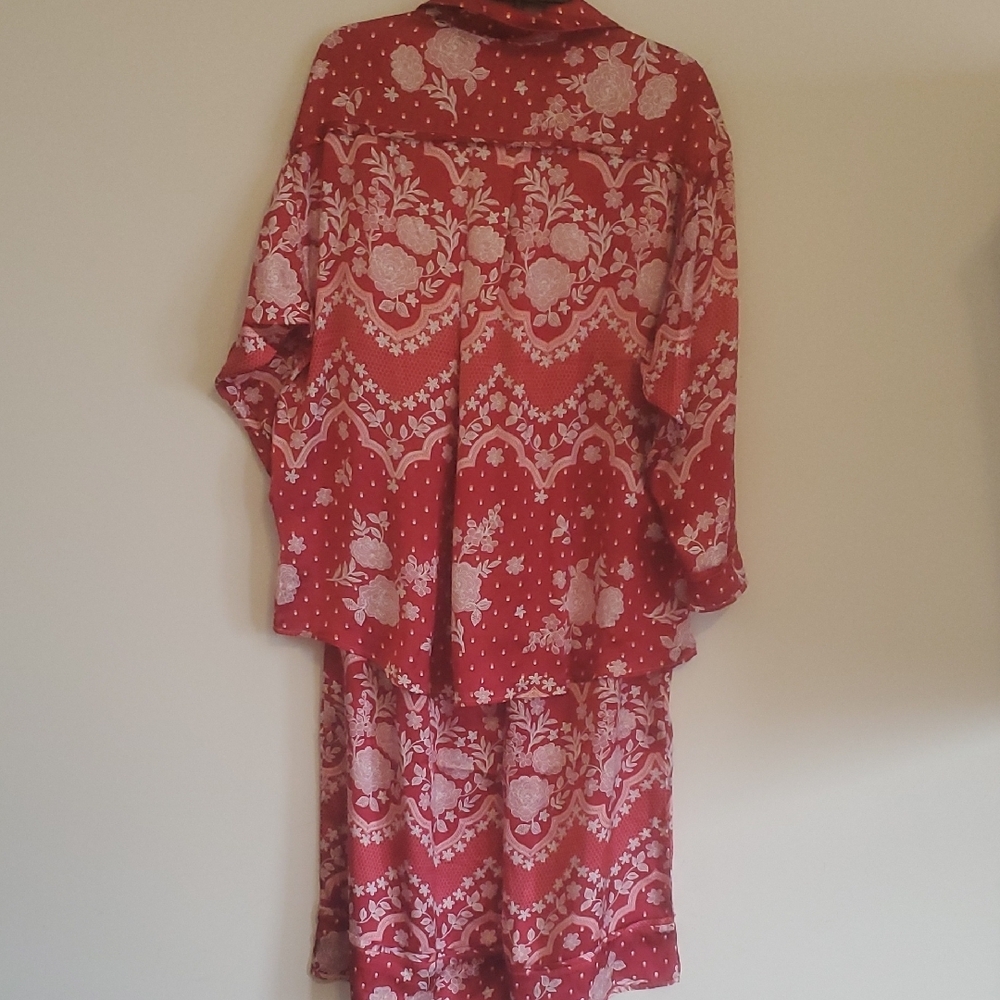 FREE PEOPLE INTIMATELY DREAMY DAYS PJ SET IN CHERRY COMBO - Picture 7 of 11
